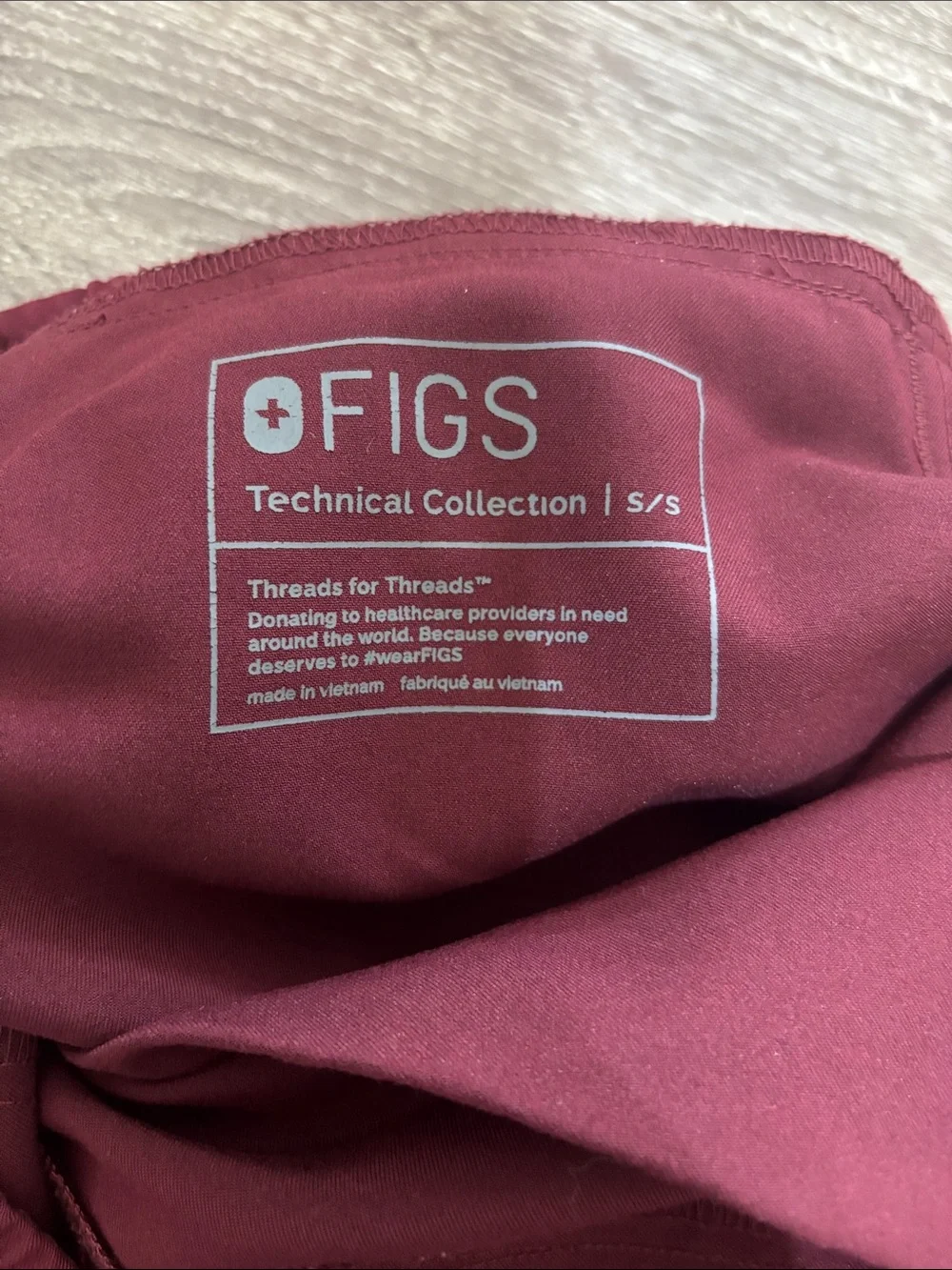 Figs Tansen Jogger Scrub Technical Pant Burgundy Small Medical Nursing